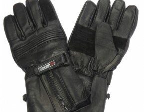 Motorhandschoen met lederen kap